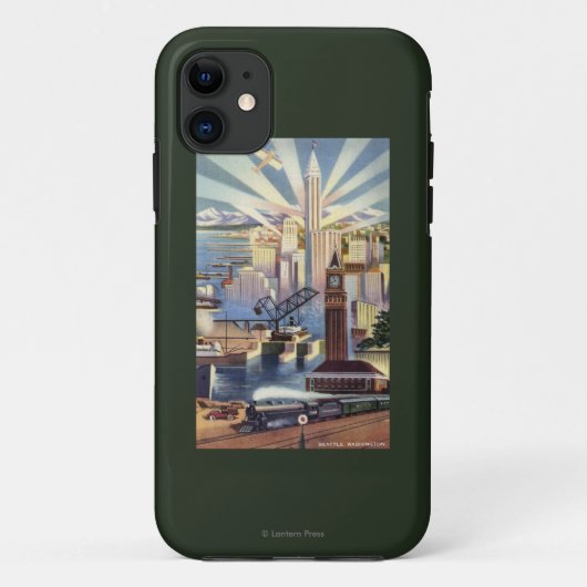 Seattle, Washington - Ansicht des Stadtzentrums Case-Mate iPhone Hülle (Rückseite)