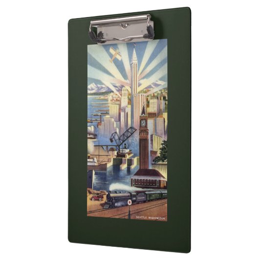 Seattle, Washington - Ansicht des Stadtzentrums Klemmbrett (Links)