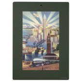 Seattle, Washington - Ansicht des Stadtzentrums Klemmbrett (Rückseite)