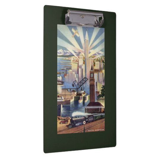 Seattle, Washington - Ansicht des Stadtzentrums Klemmbrett (Rechts)