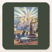 Seattle, Washington - Ansicht des Stadtzentrums Rechteckiger Pappuntersetzer (Vorderseite)