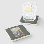 Seattle, Washington - Ansicht des Stadtzentrums Steinuntersetzer (Seitenansicht)