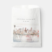 Seattle, Washington Aquarell-Landschaft-Hochzeit Geschenktütchen (Vorderseite)
