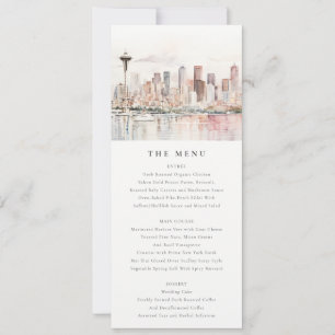 Seattle Washington Aquarell-Landschaft Hochzeitsme Einladung