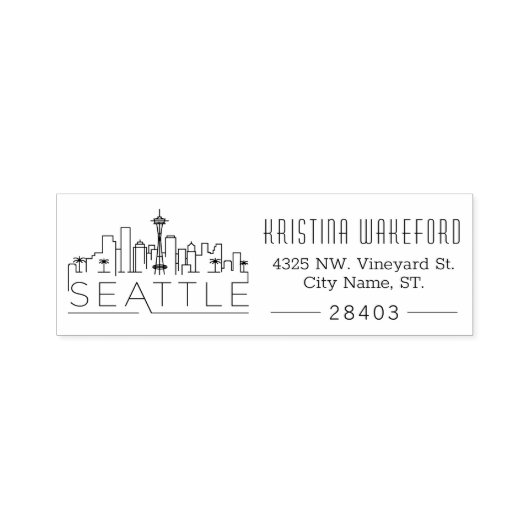 Seattle, Washington | Benutzerdefinierte Adresse Permastempel (Design)