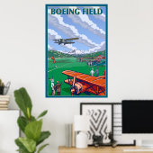 Seattle, Washington - Boeing Field Poster (Heimbüro)