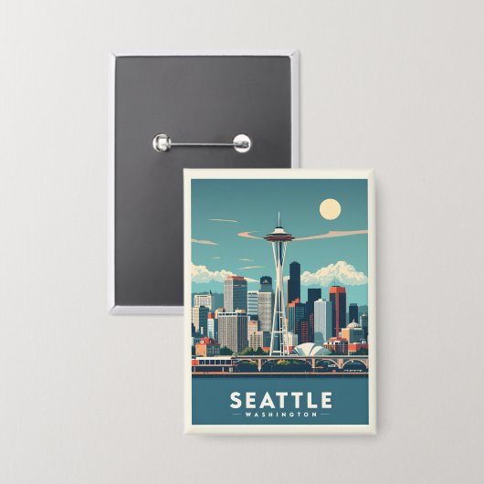 Seattle Washington Button (Vorderseite/Rückseite)