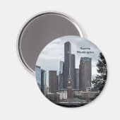 Seattle Washington City Foto. Magnet (Vorderseite/Rückseite)