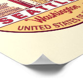 Seattle Washington City Skyline Emblem Poster (Ecke)