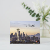 Seattle Washington City Skyline Postcard Postkarte (Stehend Vorderseite)