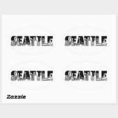 Seattle Washington City Skyline Silhouette Sticker (Blatt)