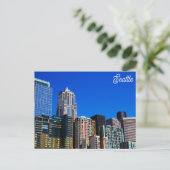 Seattle Washington City Skyline Travel Foto Postkarte (Stehend Vorderseite)