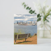 Seattle Washington City Skyline von Alki Beach Postkarte (Stehend Vorderseite)