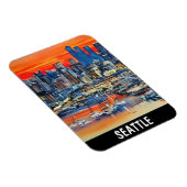 Seattle Washington City Sunset Magnet (Rechte Seite)