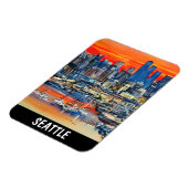 Seattle Washington City Sunset Magnet (Linke Seite)
