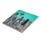 Seattle Washington Citycape in Schwarz und Weiß Fliese (Seite)