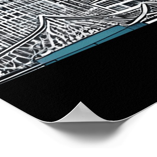 Seattle Washington Citycape in Schwarz und Weiß Poster (Ecke)