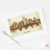 Seattle Washington Cityscape Rechteckiger Aufkleber (Umschlag)