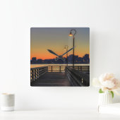 Seattle Washington Downtown Quadratische Wanduhr (Zuhause)