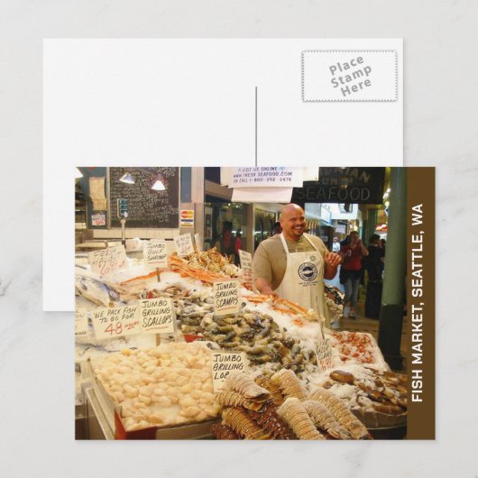 Seattle Washington Fischmarkt Postkarte (Vorne/Hinten)