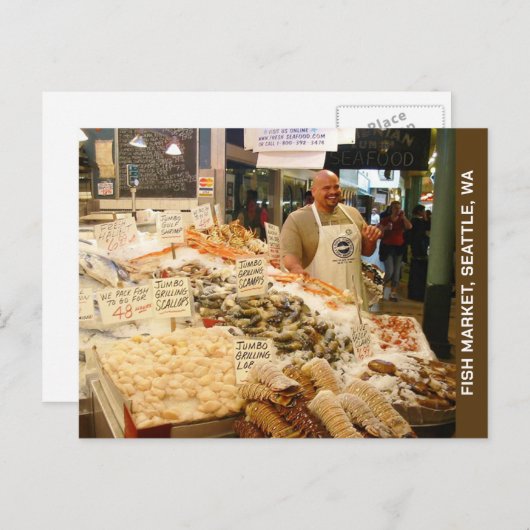 Seattle Washington Fish Market Postkarte (Vorne/Hinten)