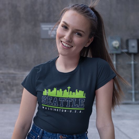 Seattle Washington Fun Skyline City T-Shirt