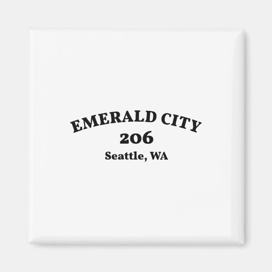 Seattle Washington Gebietscode 206 Smaragd-Stadt Magnet (Vorne)