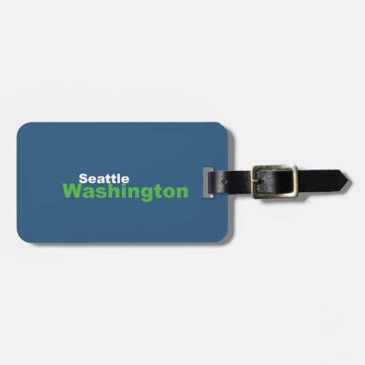 Seattle, Washington Gepäck Tag mit Lederband Gepäckanhänger (Vorderseite horizontal)