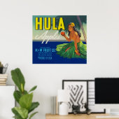 Seattle, Washington Hula Apple Label Poster (Heimbüro)