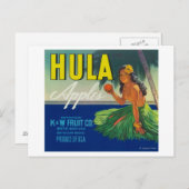 Seattle, Washington Hula Apple Label Postkarte (Vorne/Hinten)
