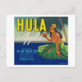 Seattle, Washington Hula Apple Label Postkarte (Vorderseite)