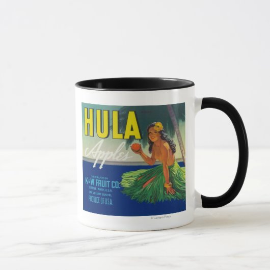 Seattle, Washington Hula Apple Label Tasse (Rechts)