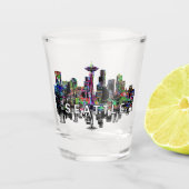 Seattle, Washington im Graffiti Shot Glass Schnapsglas (Vorderseite)
