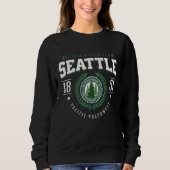 Seattle Washington Immergrüner Kiefernbaum Sonnenu Sweatshirt (Vorderseite)