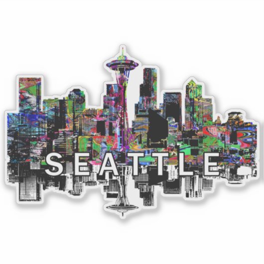 Seattle, Washington in Graffiti Aufkleber (Vorderseite)
