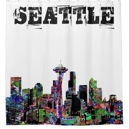 Seattle, Washington in Graffiti Duschvorhang (Vorderseite)