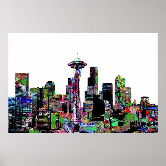Seattle, Washington in Graffiti Poster (Vorne)