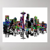 Seattle, Washington in Graffiti Poster (Vorne)