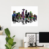Seattle, Washington in Graffiti Poster (Heimbüro)