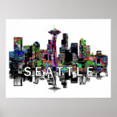 Seattle, Washington in Graffiti Poster (Vorne)