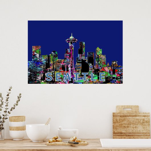 Seattle, Washington in Graffiti Poster (Küche)