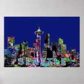 Seattle, Washington in Graffiti Poster (Vorne)