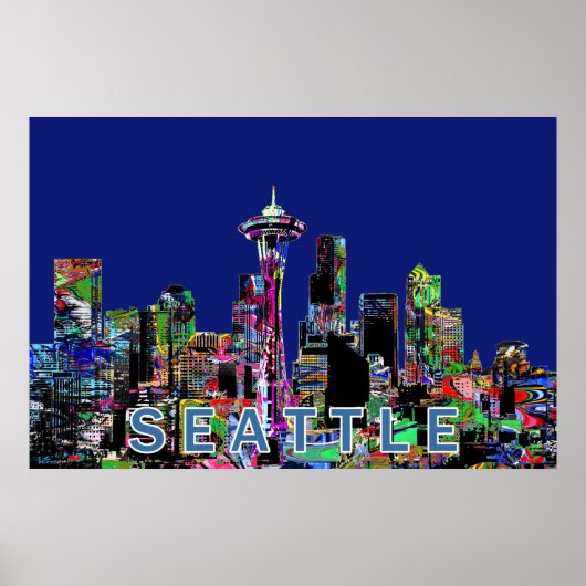 Seattle, Washington in Graffiti Poster (Vorne)