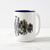 Seattle, Washington in Graffiti Zweifarbige Tasse (VorderseiteRechts)