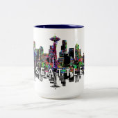 Seattle, Washington in Graffiti Zweifarbige Tasse (Mittel)