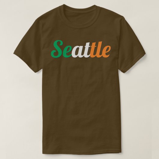 Seattle, Washington, Irland Flag St.  T-Shirt (Design vorne)