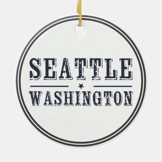 Seattle Washington Keramik Ornament (Hinten)