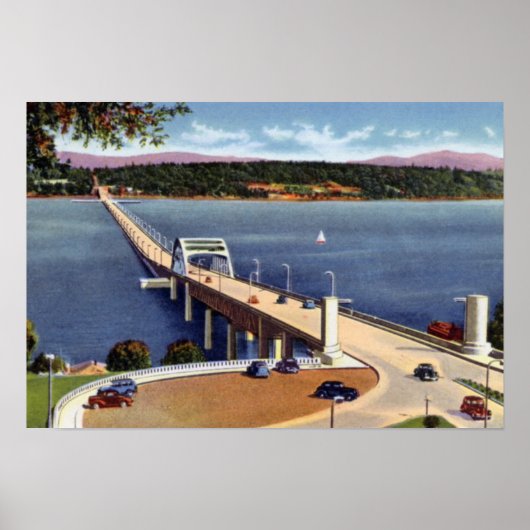 Seattle Washington Lake Washington Floating Bridge Poster (Vorne)