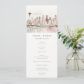 Seattle Washington Landscape Wedding Program Einladung (Stehend Vorderseite)