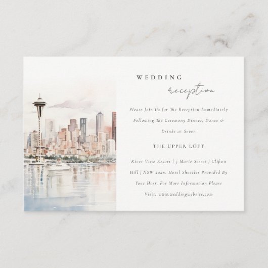 Seattle Washington Landscape Wedding Reception Begleitkarte (Vorderseite)